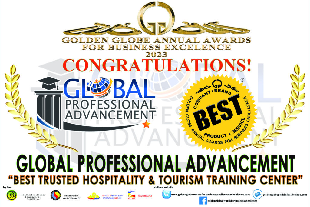 Awarded as Best Trusted Hospitality and Tourism Training Center